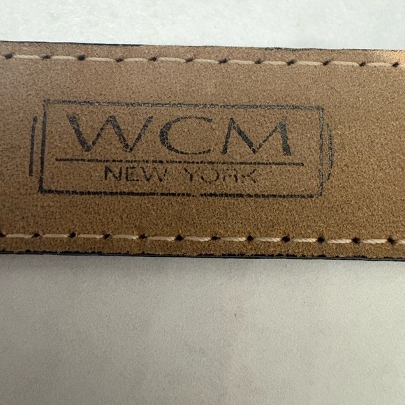 WCM New York Glossy Black Leather Belt with Silver Ring Hook Closure. USA S/M - Picture 7 of 12